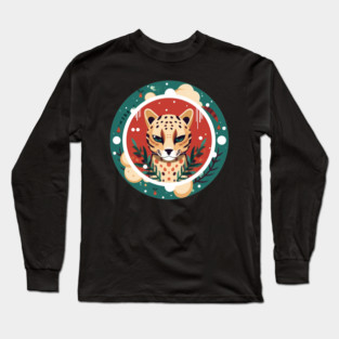 Ocelot in Ornament, Love Cats Long Sleeve T-Shirt