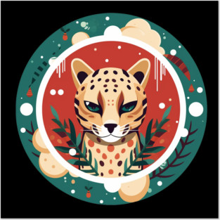Ocelot in Ornament, Love Cats Posters and Art