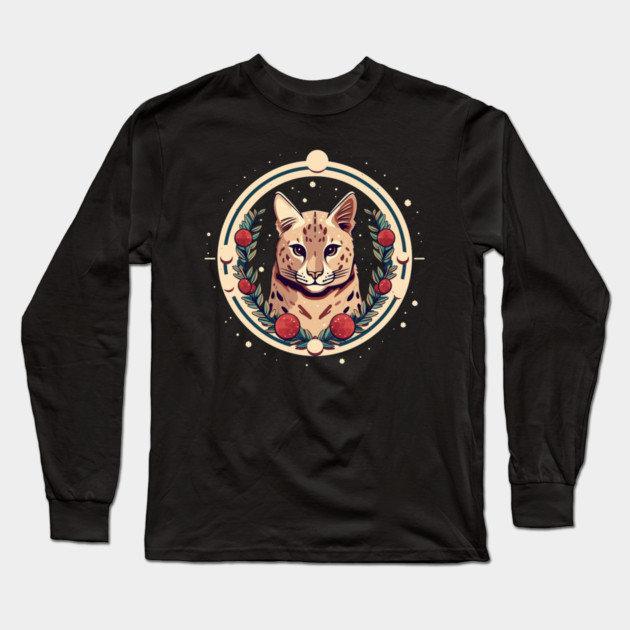 Ocelot in Ornament, Love Cats Long Sleeve T-Shirt by logiamerch