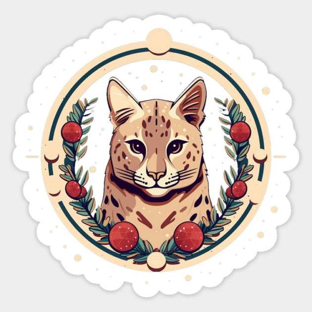 Ocelot in Ornament, Love Cats Sticker by logiamerch