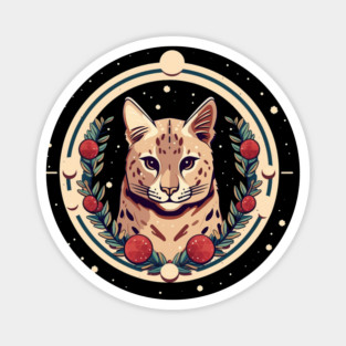 Ocelot in Ornament, Love Cats Magnet