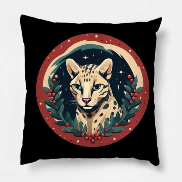 Ocelot in Ornament, Love Cats Pillow by logiamerch