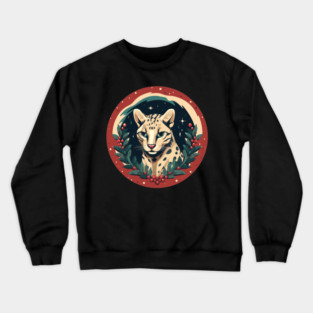 Ocelot in Ornament, Love Cats Crewneck Sweatshirt