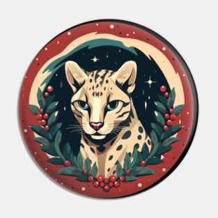 Ocelot in Ornament, Love Cats Pin