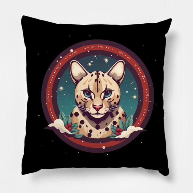 Ocelot in Ornament, Love Cats Pillow by logiamerch