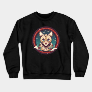 Ocelot in Ornament, Love Cats Crewneck Sweatshirt