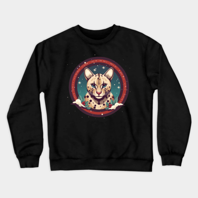 Ocelot in Ornament, Love Cats Crewneck Sweatshirt by logiamerch