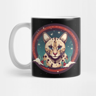 Ocelot in Ornament, Love Cats Mug