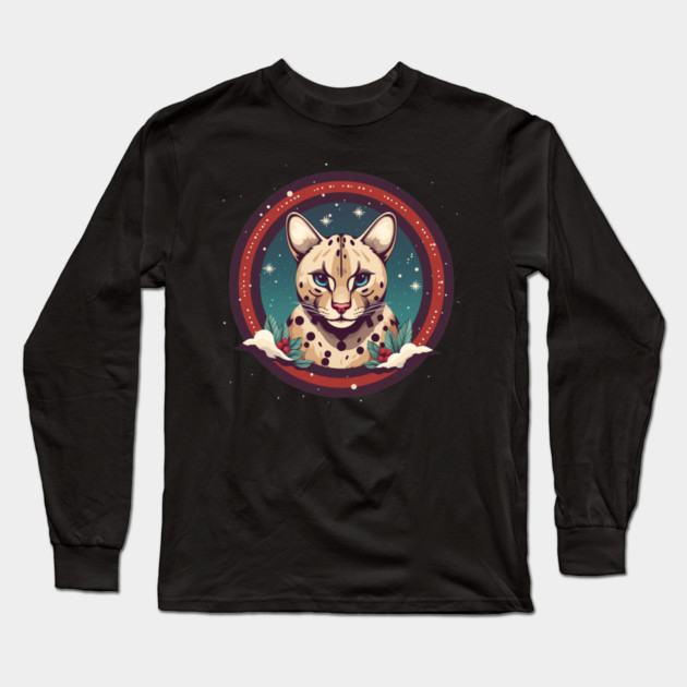 Ocelot in Ornament, Love Cats Long Sleeve T-Shirt by logiamerch