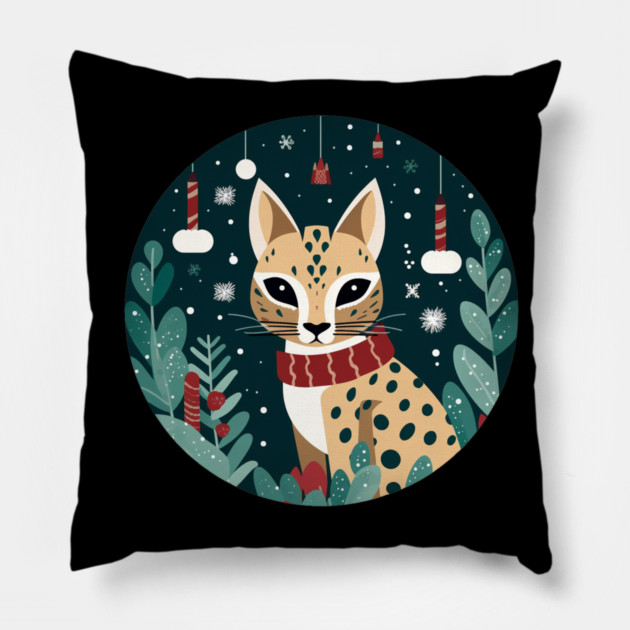 Ocelot in Ornament, Love Cats Pillow by logiamerch