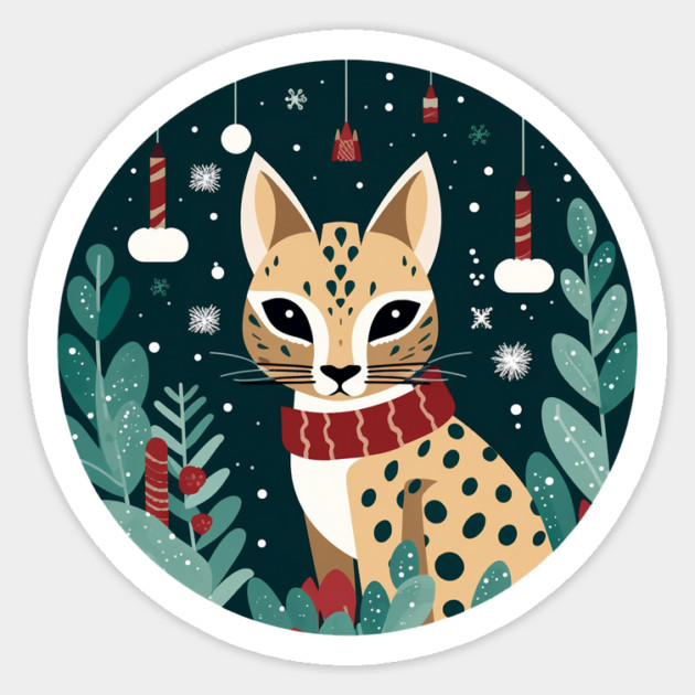 Ocelot in Ornament, Love Cats Sticker by logiamerch