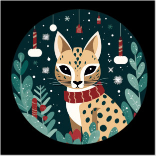 Ocelot in Ornament, Love Cats Posters and Art