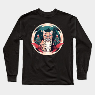 Ocelot in Ornament, Love Cats Long Sleeve T-Shirt
