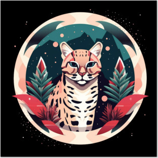 Ocelot in Ornament, Love Cats Posters and Art
