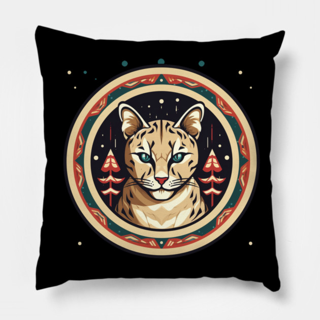 Ocelot in Ornament, Love Cats Pillow by logiamerch