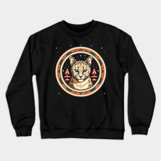 Ocelot in Ornament, Love Cats Crewneck Sweatshirt