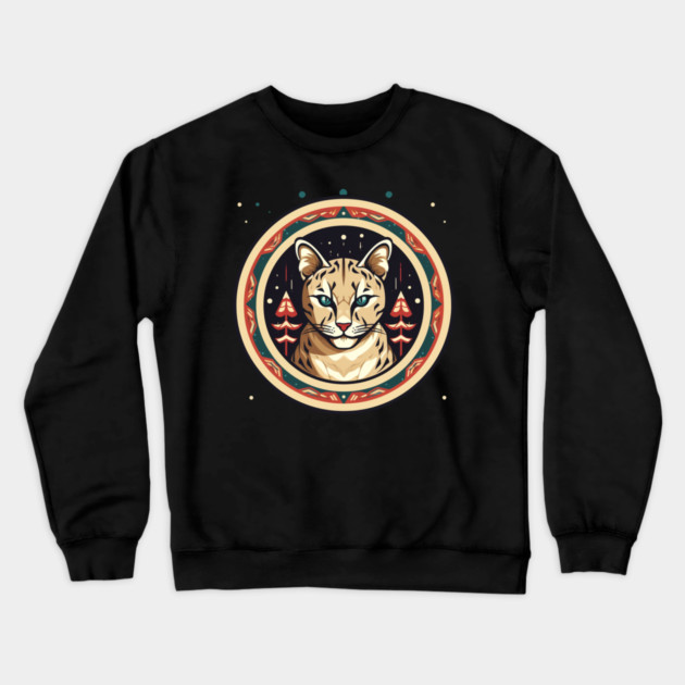 Ocelot in Ornament, Love Cats Crewneck Sweatshirt by logiamerch
