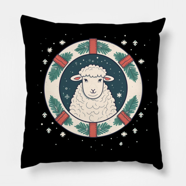 Sheep in Ornament, Love Farm Animals Pillow by logiamerch