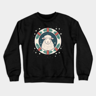 Sheep in Ornament, Love Farm Animals Crewneck Sweatshirt