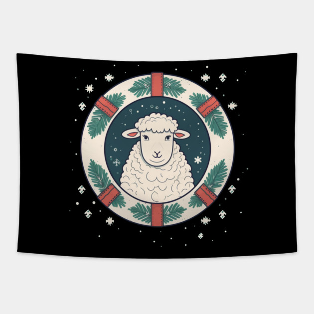Sheep in Ornament, Love Farm Animals Tapestry by logiamerch