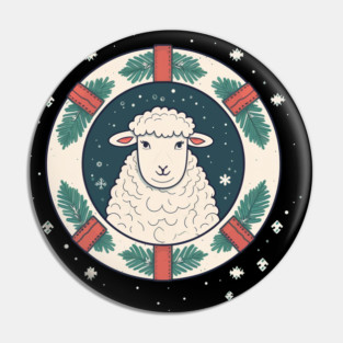 Sheep in Ornament, Love Farm Animals Pin