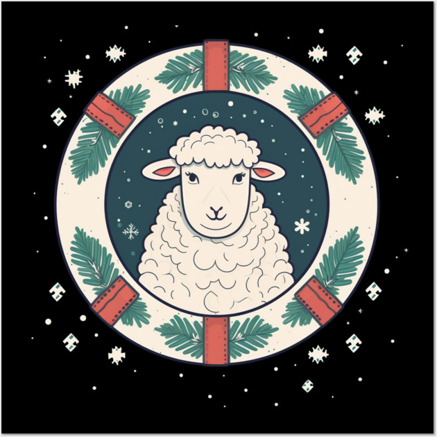 Sheep in Ornament, Love Farm Animals Wall Art by logiamerch
