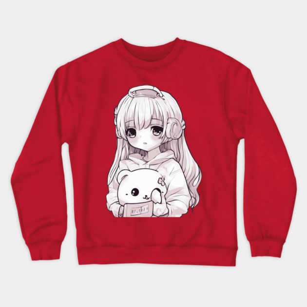 Kawaii Anime Girlfriend Crewneck Sweatshirt by animegirlnft