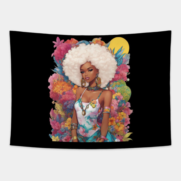 Afro Latina Tapestry by animegirlnft