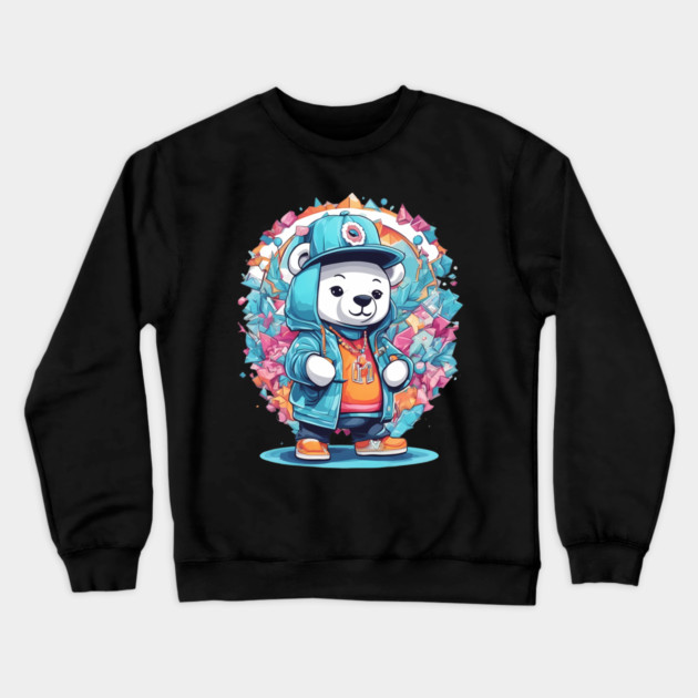 DJ Bear Crewneck Sweatshirt by animegirlnft