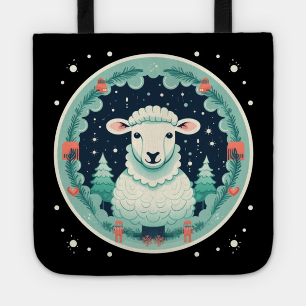 Sheep in Ornament, Love Farm Animals Tote by logiamerch