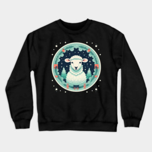 Sheep in Ornament, Love Farm Animals Crewneck Sweatshirt