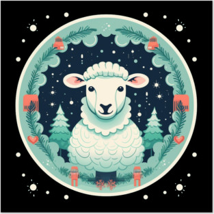 Sheep in Ornament, Love Farm Animals Posters and Art