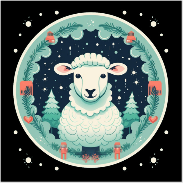 Sheep in Ornament, Love Farm Animals Wall Art by logiamerch