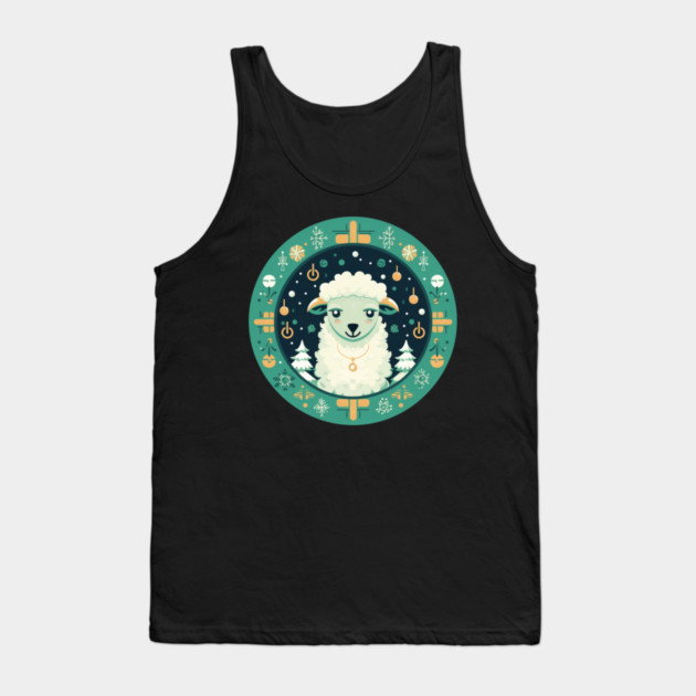 Sheep in Ornament, Love Farm Animals Tank Top by logiamerch