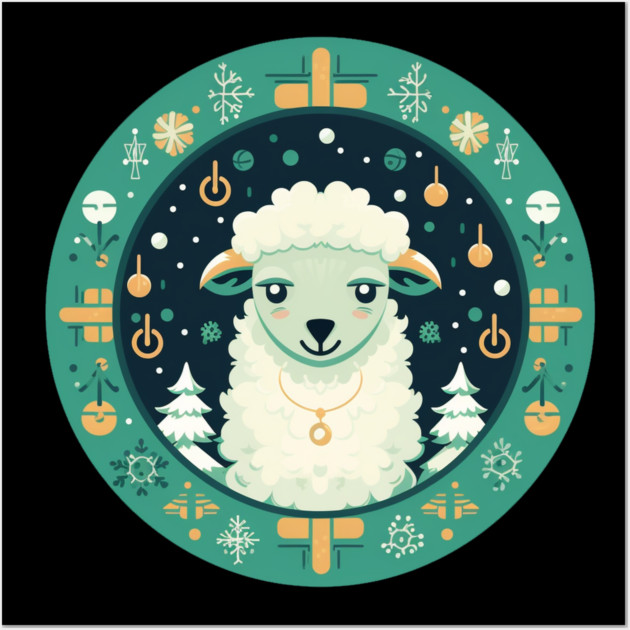 Sheep in Ornament, Love Farm Animals Wall Art by logiamerch