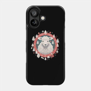 Sheep in Ornament, Love Farm Animals Phone Case