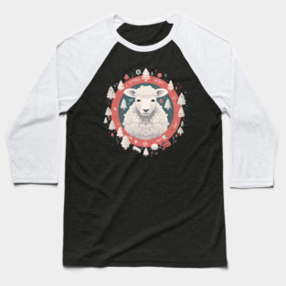 Sheep in Ornament, Love Farm Animals Baseball T-Shirt