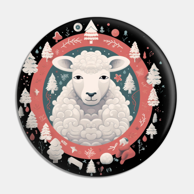 Sheep in Ornament, Love Farm Animals Pin by logiamerch