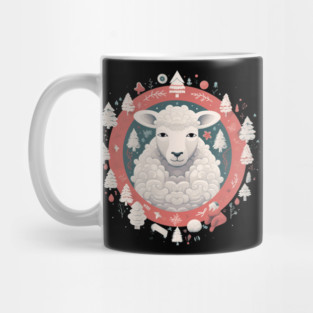 Sheep in Ornament, Love Farm Animals Mug