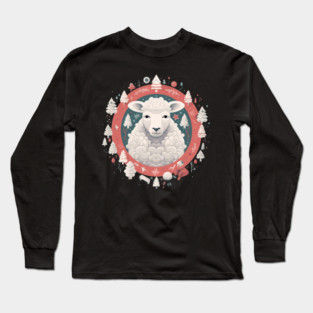 Sheep in Ornament, Love Farm Animals Long Sleeve T-Shirt