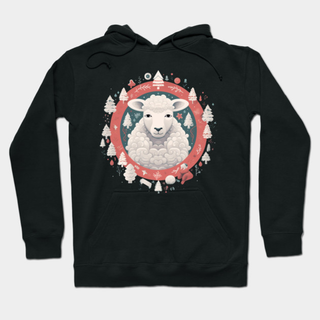Sheep in Ornament, Love Farm Animals Hoodie by logiamerch