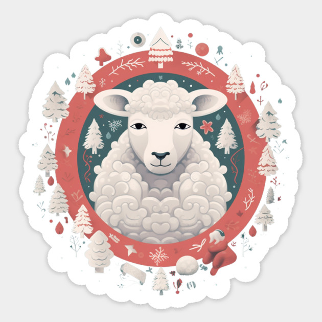 Sheep in Ornament, Love Farm Animals Sticker by logiamerch