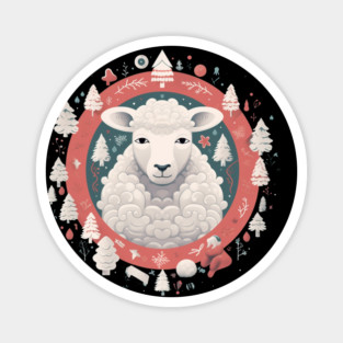 Sheep in Ornament, Love Farm Animals Magnet