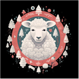 Sheep in Ornament, Love Farm Animals Posters and Art