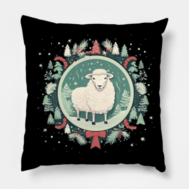 Sheep in Ornament, Love Farm Animals Pillow by logiamerch