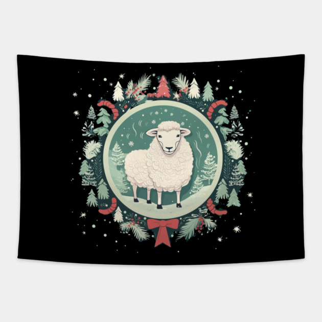 Sheep in Ornament, Love Farm Animals Tapestry by logiamerch