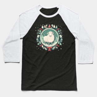 Sheep in Ornament, Love Farm Animals Baseball T-Shirt
