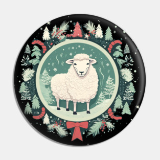 Sheep in Ornament, Love Farm Animals Pin