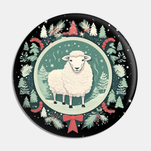 Sheep in Ornament, Love Farm Animals Pin by logiamerch