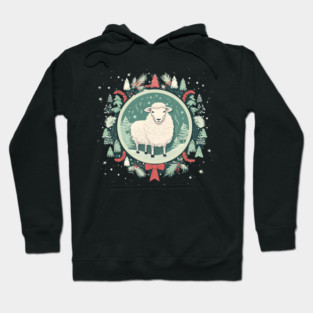 Sheep in Ornament, Love Farm Animals Hoodie